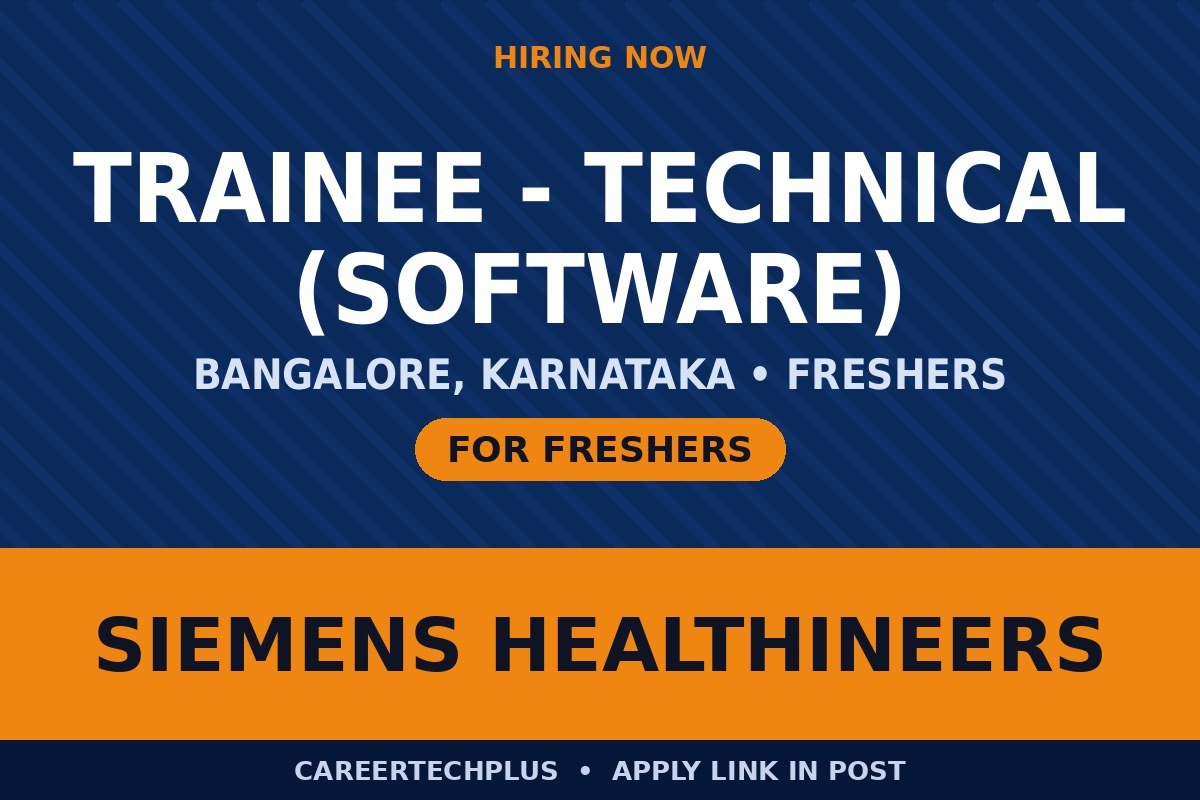 Siemens Healthineers Recruitment 2026